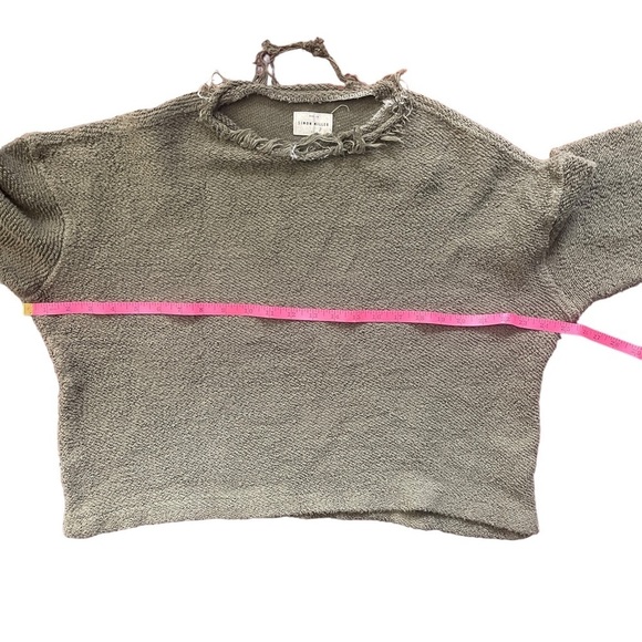 Simon Miller Army Green Terry Cloth Raw Edge Cropped Sweatshirt - Picture 6 of 9